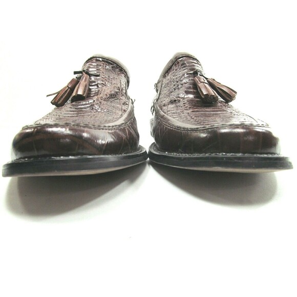 Stacy Adams Genuine Snake Brown Leather Tassel Loafers Mens Size US 8 M - Picture 11 of 12